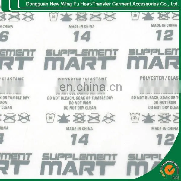 wash care labels for clothing