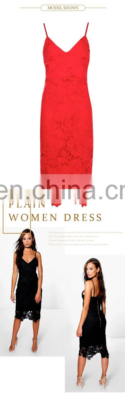 Spaghetti straps sexy Backless Bodycon Crochet Lace dress