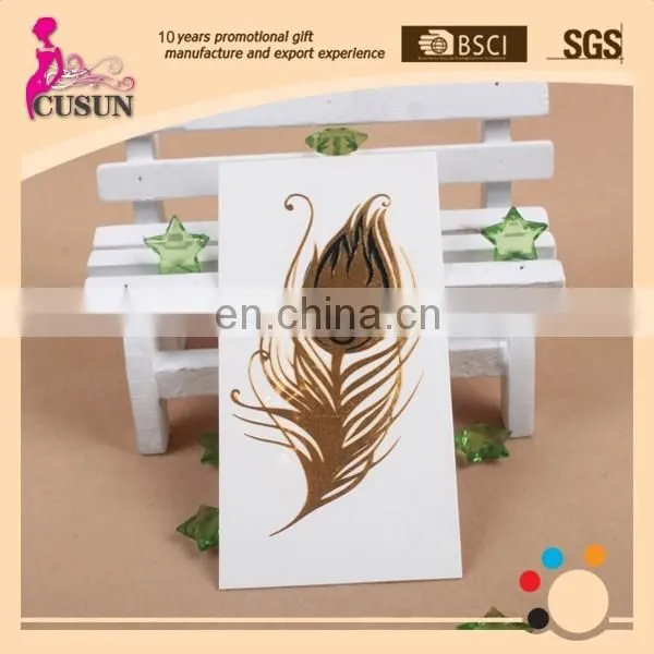 Non-toxic Waterproof tattoo feature blue and silver foil tattoo sticker metal temporary tattoo sticker
