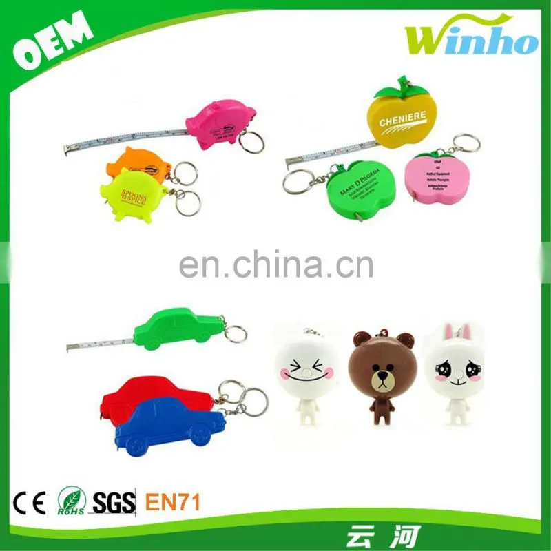 Winho bright color retractable measuring tape keychain