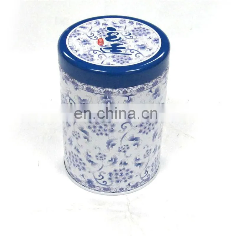 Round tin thermos