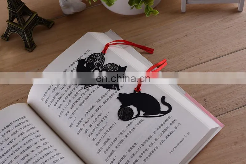china supplier wedding souvenier cute cat metal bookmark for books custom lovely inspirational bookmark