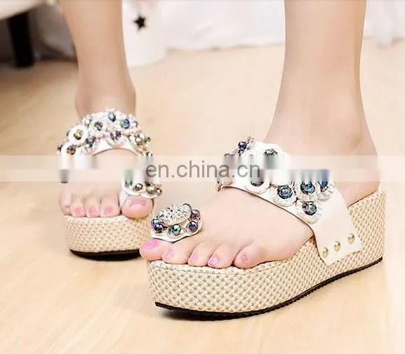 Wholesale beads rhinestone sandal accessories for lady