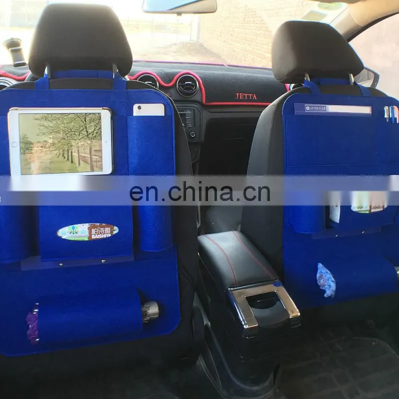 Felt car seat back organizer/ back seat Multipocket Felt Back Seat OrganizerBag