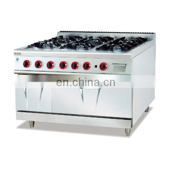 Electric Factory gas cooking range with 6-Burner & Oven