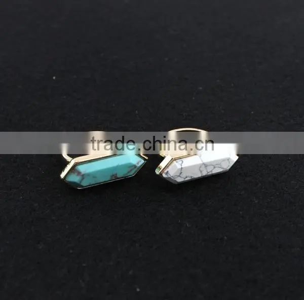 Latest gold ring design natural stone turquoise ring for for wholesale