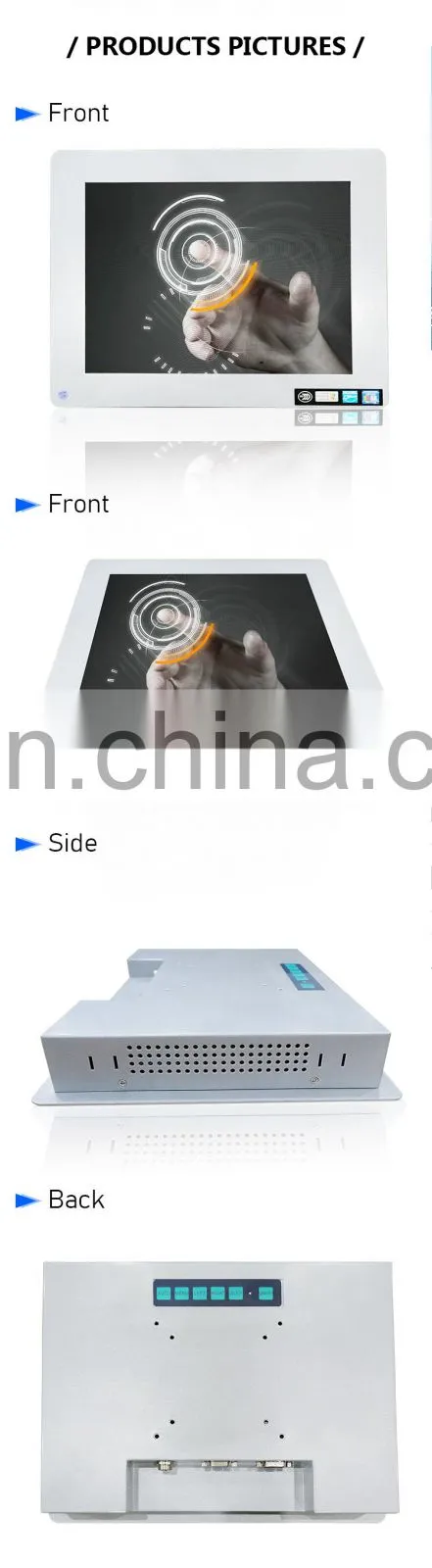 Oscan Industrial Metal Case 12 Inch Embedded Open Frame Touch Screen Monitor VGA DVI