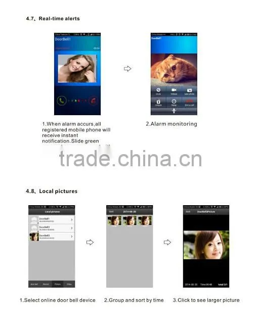 New Arrival Home Security Wireless WIFI Video Door Phone With Remote Control by App for Android & IOS Smartphone