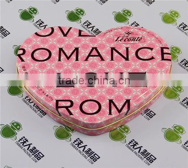 Heart shape Valentines Day gift tin box candy case metal chocolate can