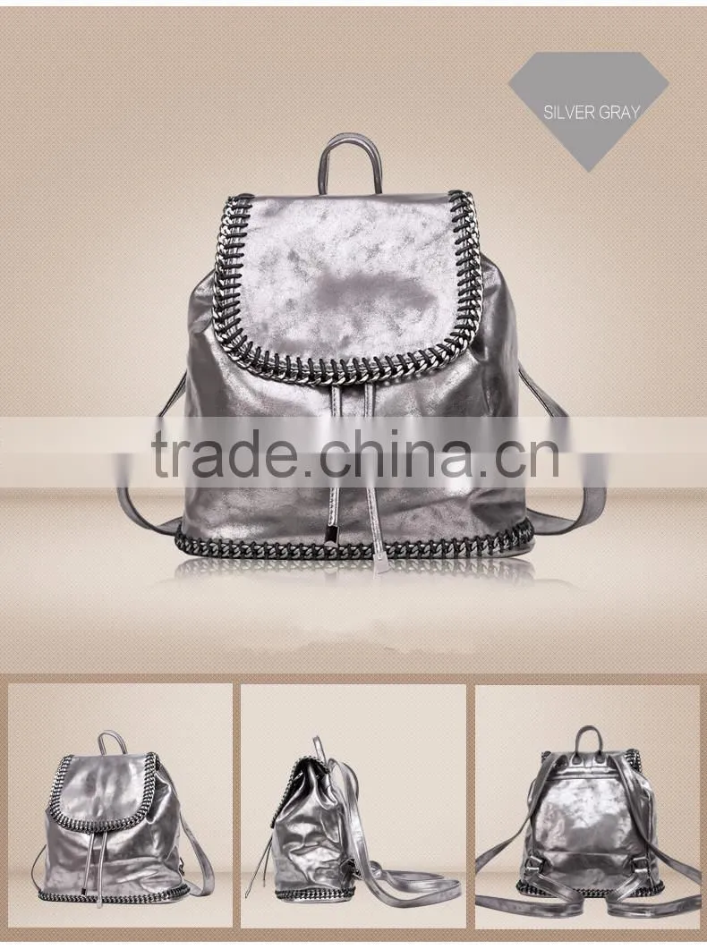 New Design female bag pu backpack fashion lady backpack 2016 summer fashion backpack