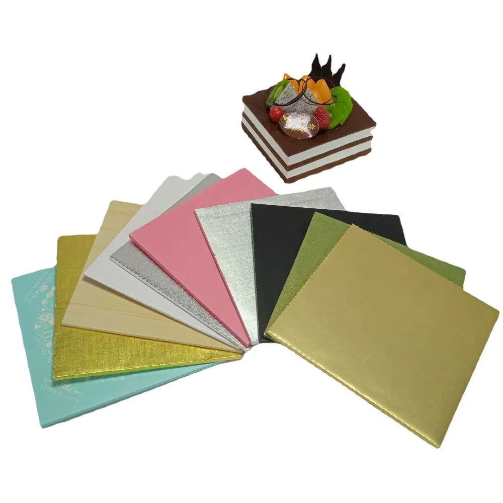 Cake drums 6,8,10,12 inch gold foil square round cake board