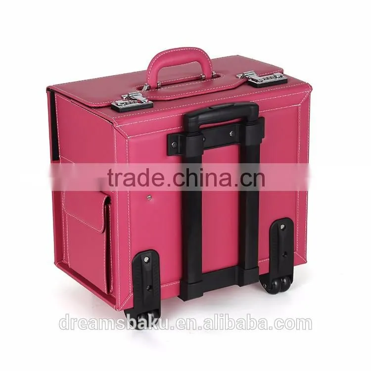 2016 Guangzhou Factory Professional Make Up Cosmetic Beautiful Trolley Case