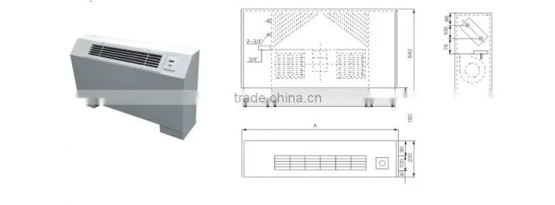 yangzijiang high quality vertical exposed fan coil unit for Central air conditioner