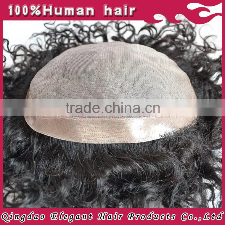 Elegant Hair Factory Wholesale cheap remy human hair piece toupee for black men
