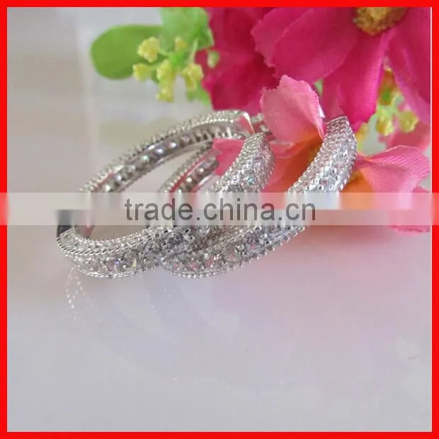 925 sterling silver micro pave cz wholesale screw back diamond earring clip-on