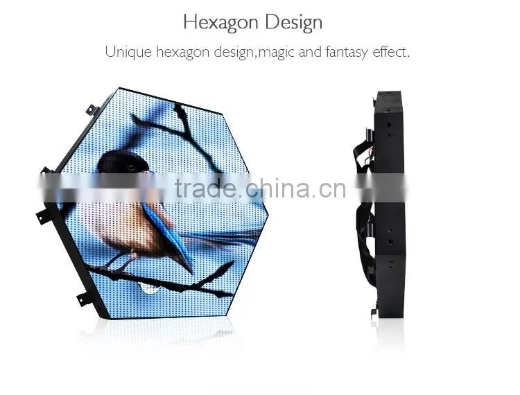2016 new arrival!!!portable hexagon shape digital hd led display light for indoor wall decoration