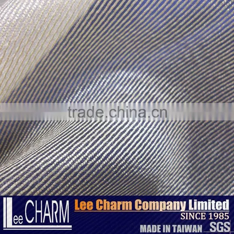 65% Polyester 35% Nylon Cheap Snow White Stripe Organza Fabric Rolls
