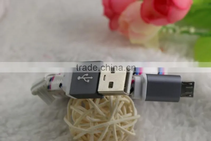 1m 2m 3m Micro USB Braided Fabric Nylon Sync Charge Cable,5 pin Charger Braided Charging Sync Data Micro USB Cable