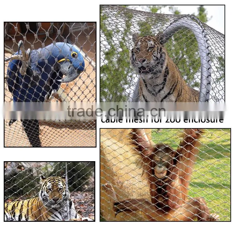 2mmx60mm X-tend flexible stainless steel wire mesh webnet railing stays with perimeter rope