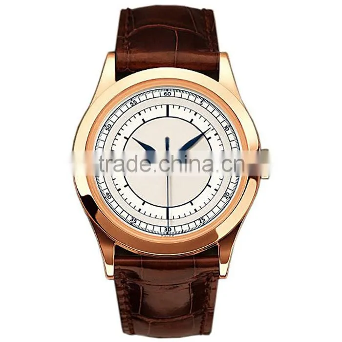 20156 stainless steel luxury genuine leather band wholesale watch for mens