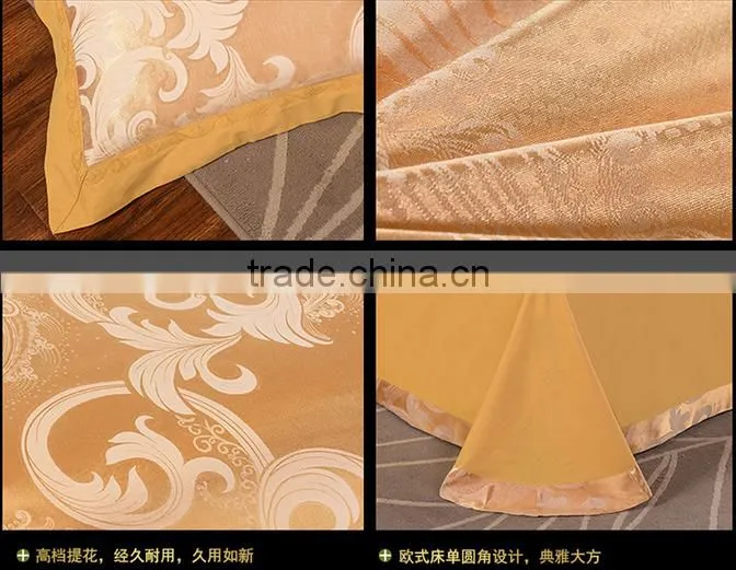Wedding suite red roses optimal silk satin jacquard Bedding Set