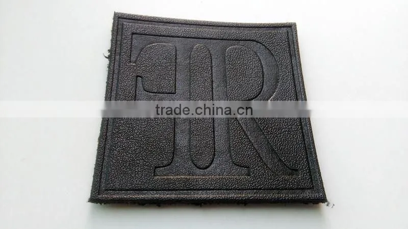 Custom good quality printed pu leather labels