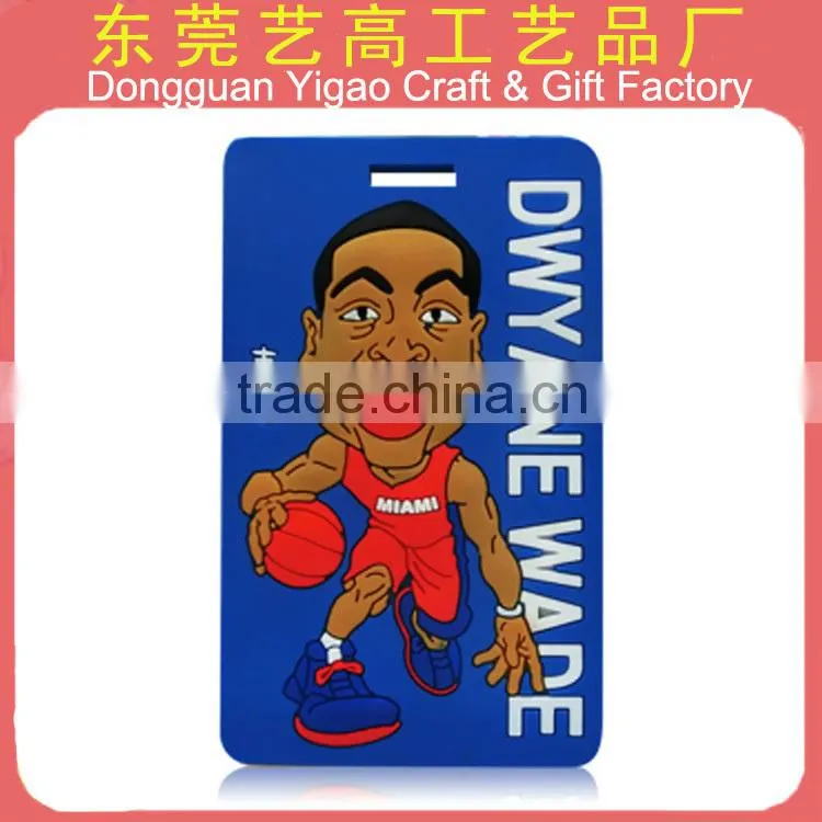 Eco-friendly soft pvc 3d custom hang tags