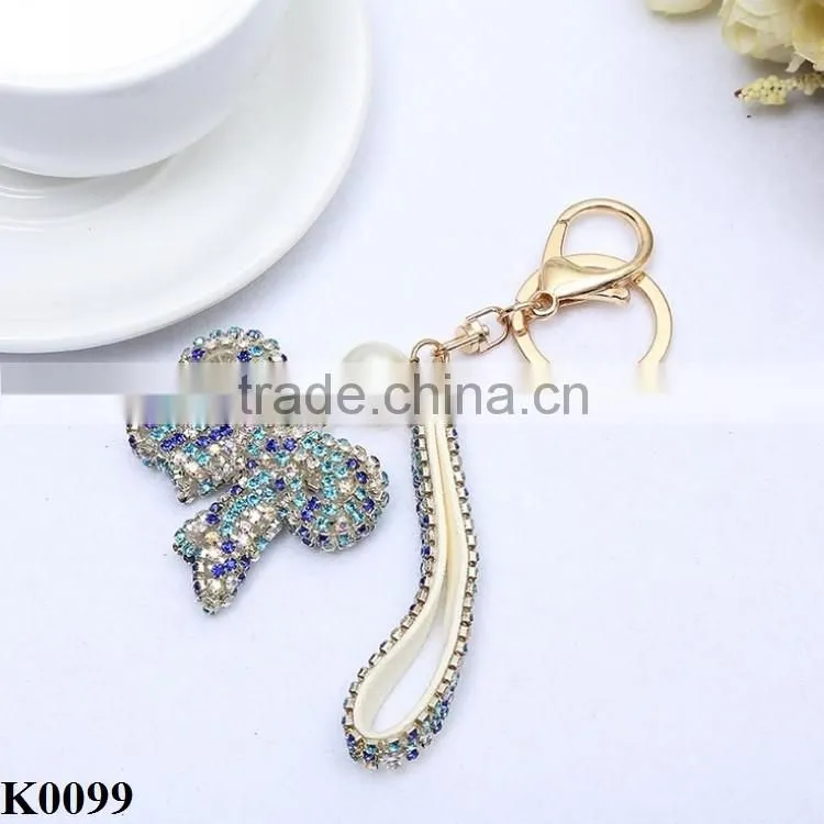 Unisex high-grade keychain beauty gift wholesale bow hang pendant K0099