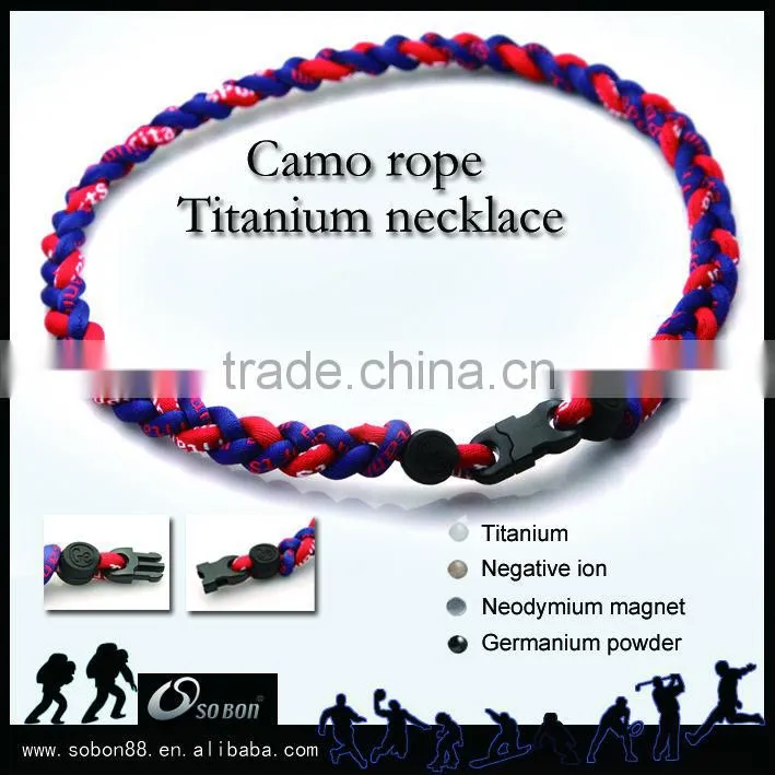 wholesale fresh handmade green sports rope necklace