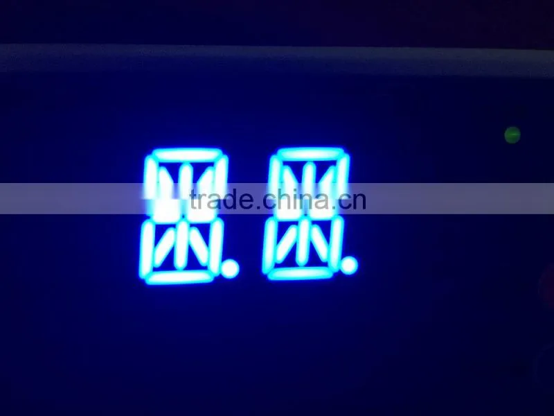 two 2 digit blue 16/14 segment led display