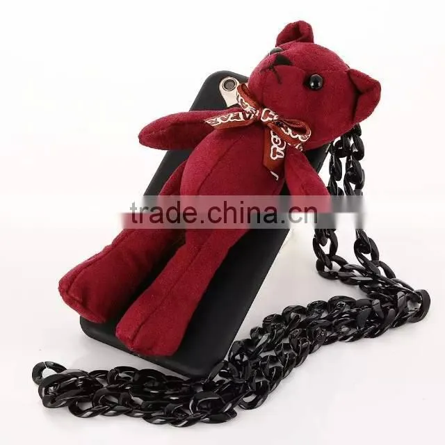 Luxury Teddy Bear Stand Heat TPU Mobile Phone Cover Case For Apple iPhone 5G 5S 6S 6 Plus