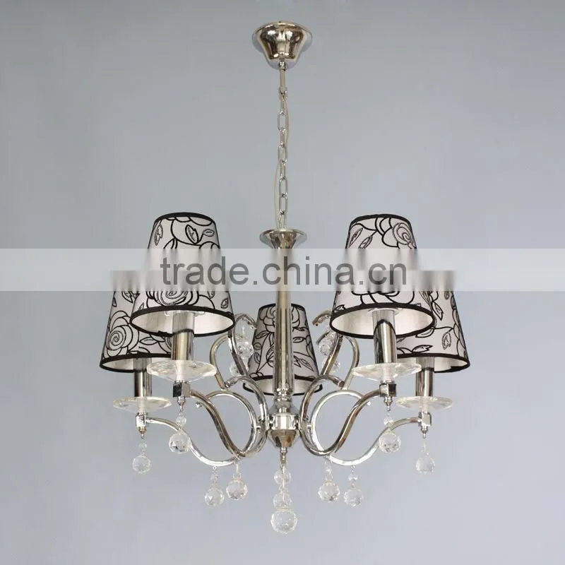 modern decoration chandelier lightingf &fabric round lampshade pendant lamp