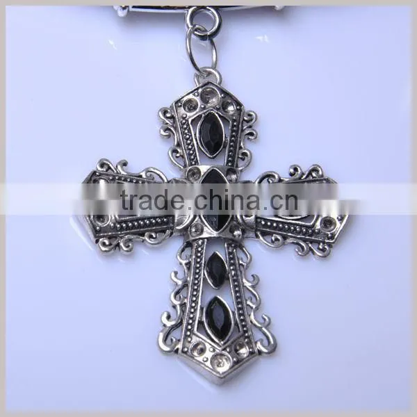 fashion hot sell cross pendant jeweled scarf
