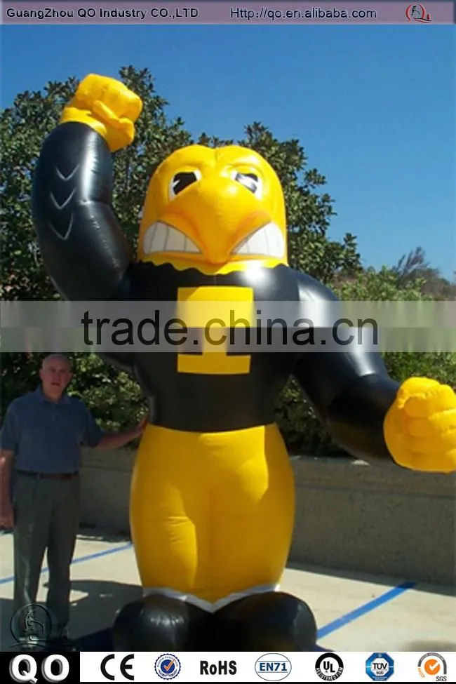 Yellow and black giant advertising pvc cartoon inflatable mascot