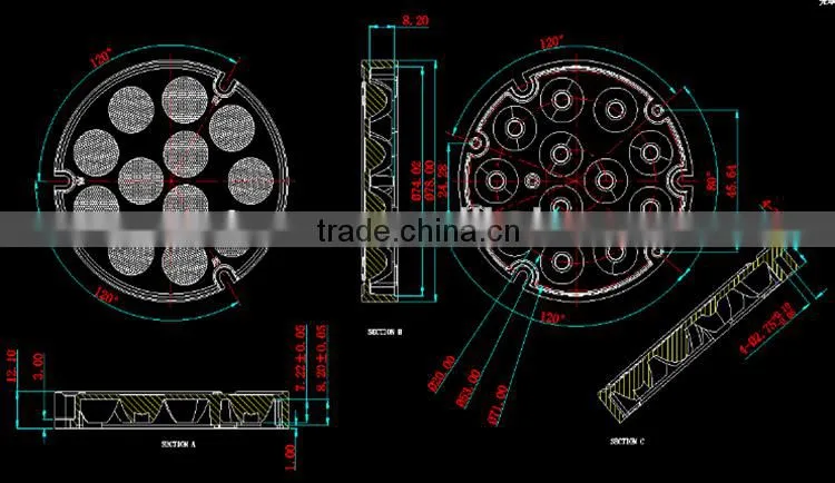 78x78mm High-Power Led Optical Lens