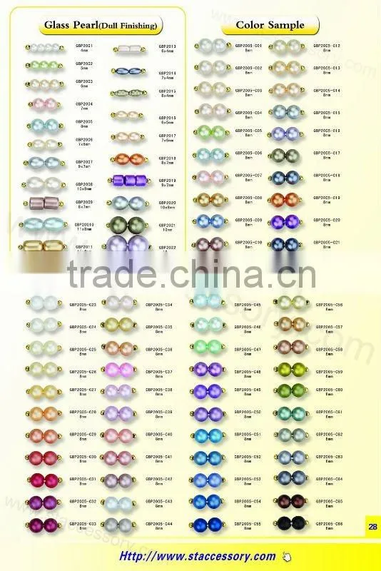 8mm 10mm Mixed Color Glass Pearl