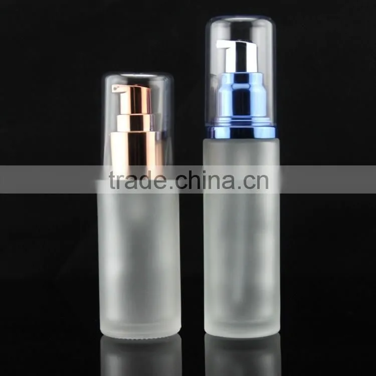 wholesale 100ml frosted lotion glass bottle with nice cover
