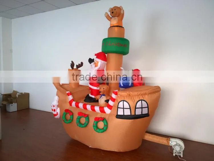 DJ-XT-16 Golden Christmas Inflatable Santa Claus Corsair Outdoor Garden Decoration