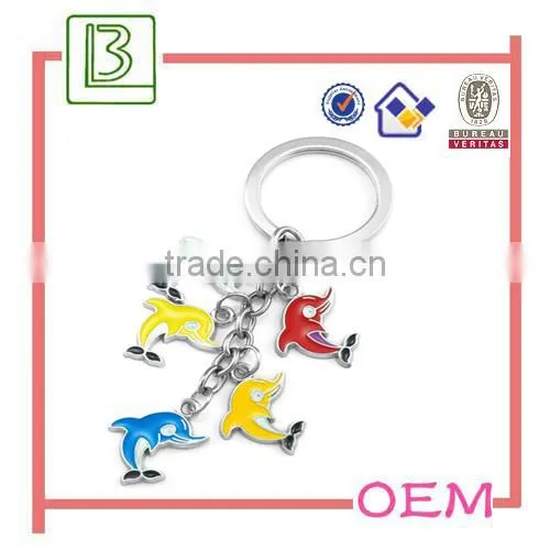 Metal enamel crocodile design keychain
