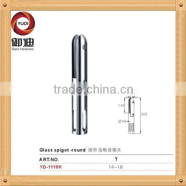 framless glass spigot for outdoor swimming pool balustrades