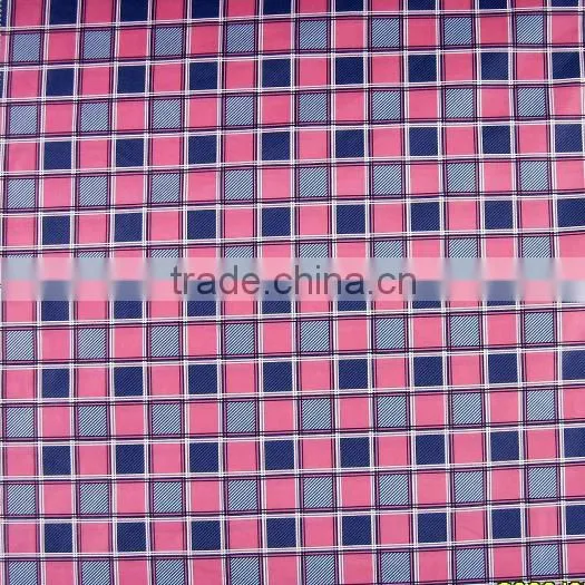 100% Polyester 75D Checked Printed Fabric