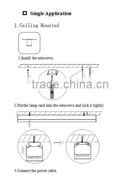 Newest products 40W Black color Super linear light use for Supermarket/Shopping center