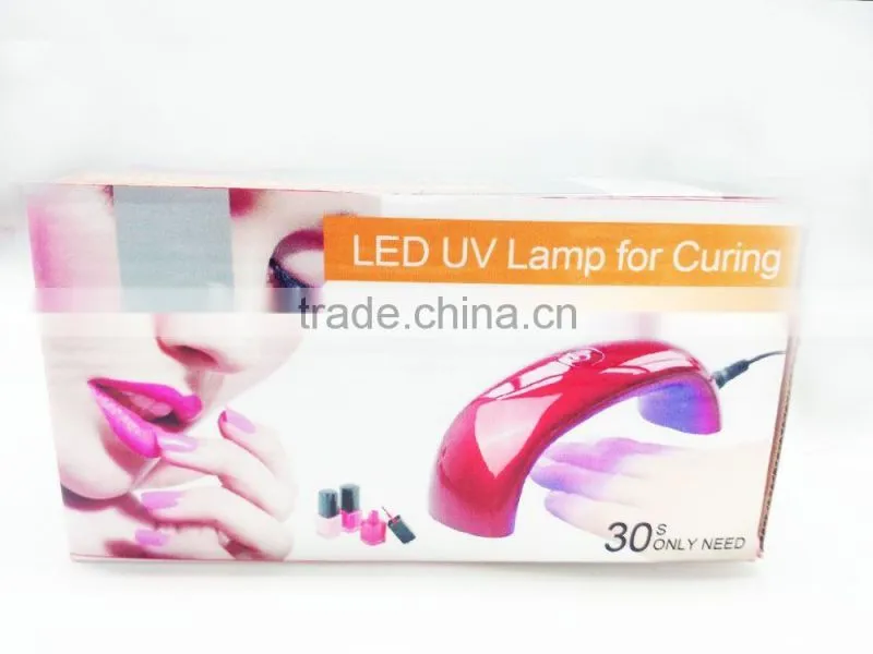 Amazon New Portable (395mm~405mm)9W Rainbow LED Lamp 6atts LED Nail Light mini nail LED dryer