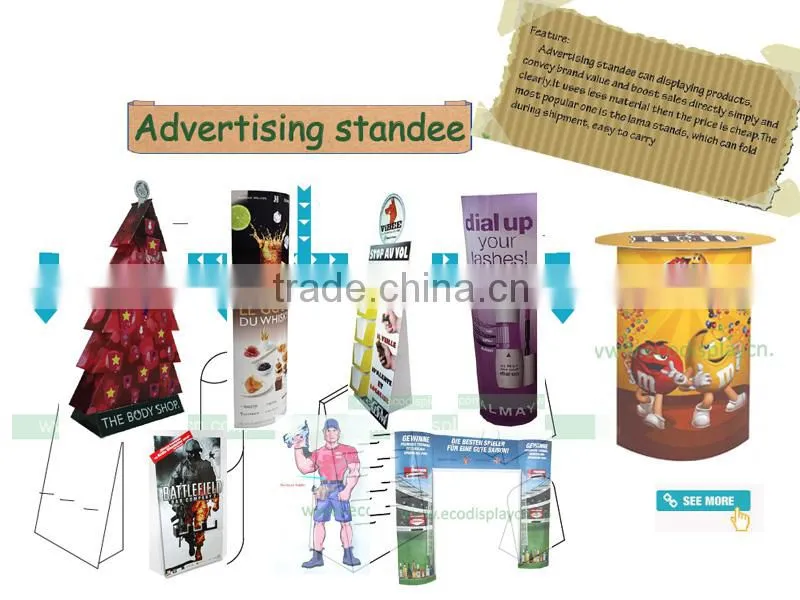 Paper Material Cardboard Floor Display Standee, POS Display Standee