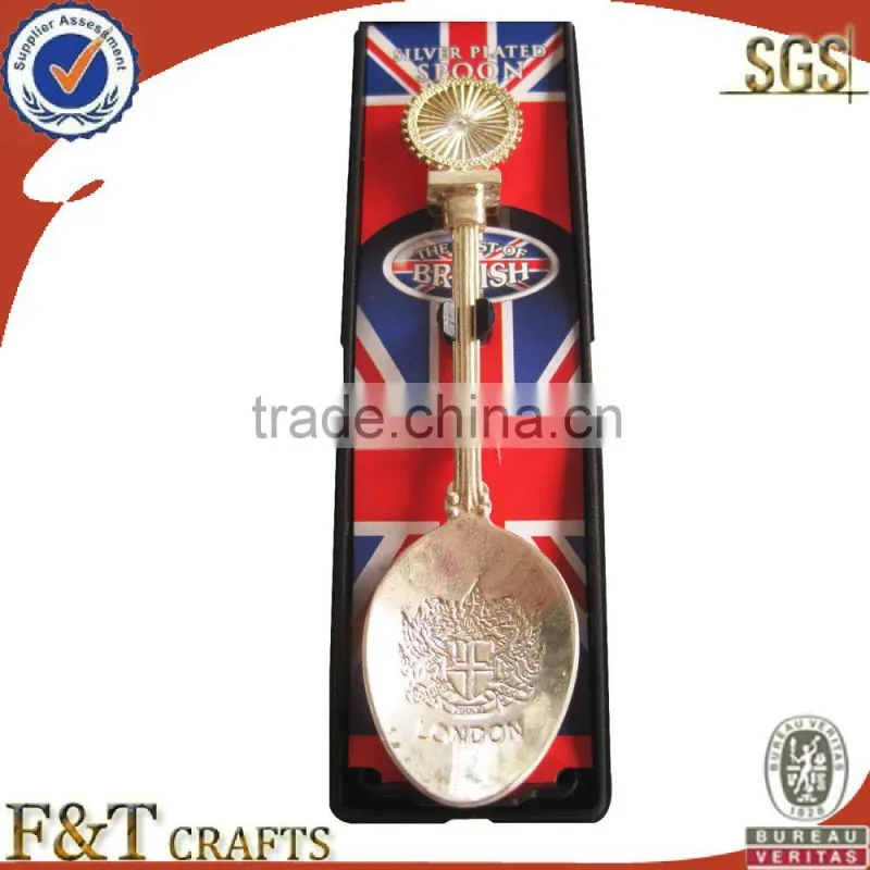 Zinc alloy high quality pearl gold soft enamel spoon/metalspoon