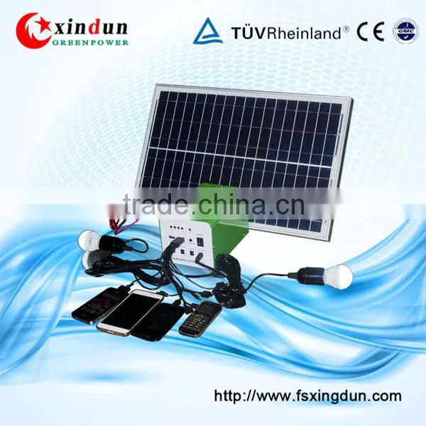price portable home mini project 10W poly panel 7ah 12V solar led kit solar fan lighting system