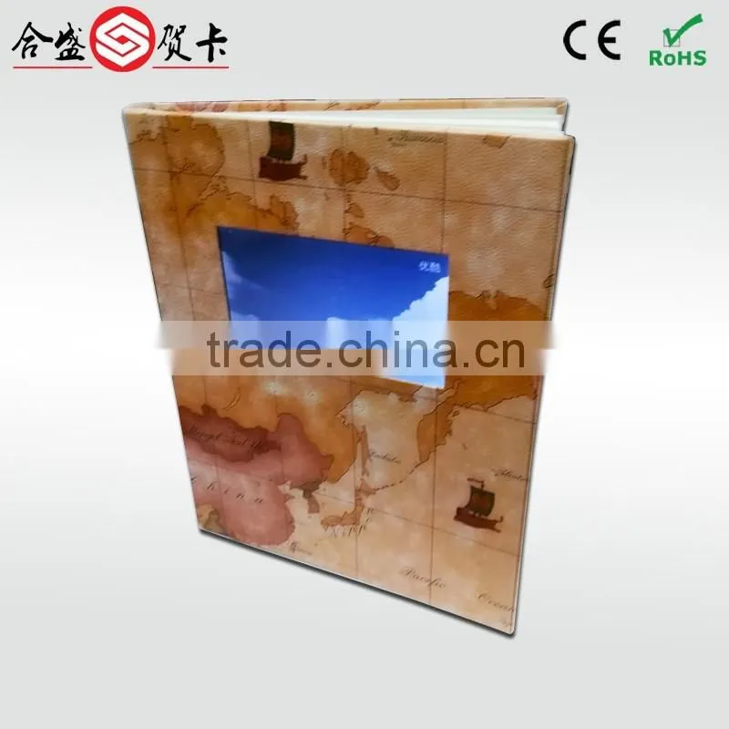 OEM/ODM/ available popular business gifts lcd video booklet with hard cover