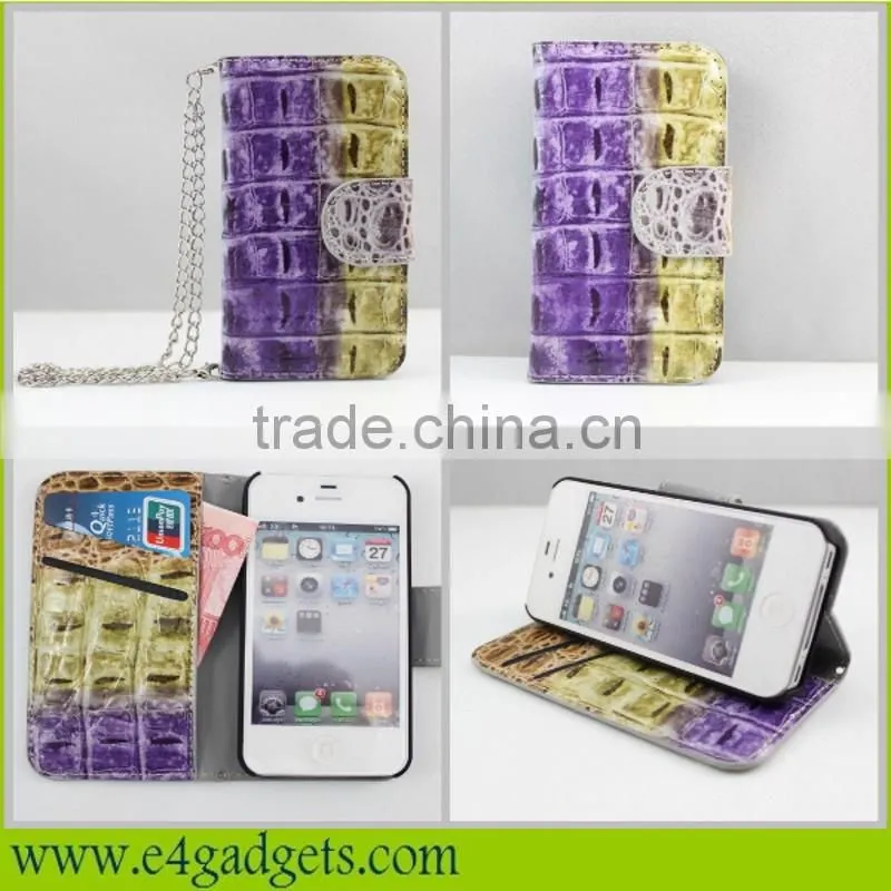 2014 New products colorful Crocodile PU handbag phone case for iphone 5S,for Apple iphone 5S handbag case China manufacturer