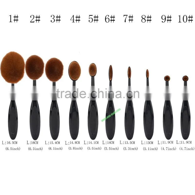 New Products 2016 10 Pcs Soft Oval Makeup Brush, Professional Cosmetic Makeup Brush Set Online Shopping