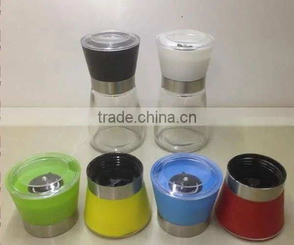 165ml glass spice bottle grinder pepper and salt grinder mill